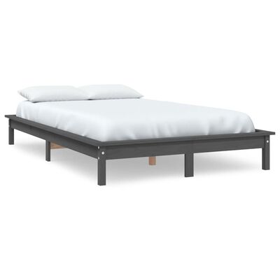 vidaXL Okvir za krevet sivi 120x190 cm masivna borovina mali bračni