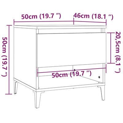 vidaXL Bočni stolići 2 kom crni 50 x 46 x 50 cm od konstruiranog drva