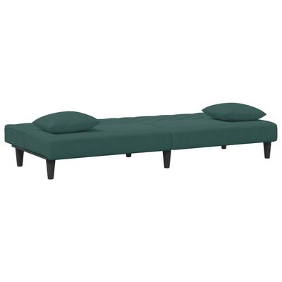 vidaXL 2-dijelni set sofa s jastucima tamnozeleni baršunasti