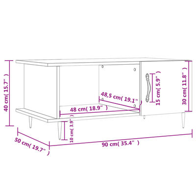 vidaXL Stolić za kavu bijeli 90 x 50 x 40 cm od konstruiranog drva