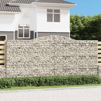 vidaXL Lučne gabionske košare 2 kom 400x30x180/200cm pocinčano željezo