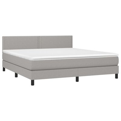 vidaXL Krevet box spring s madracem svjetlosiva 160x200 cm tkanina