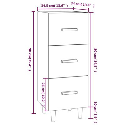 vidaXL Komoda boja hrasta sonome 34,5x34x90 cm od konstruiranog drva