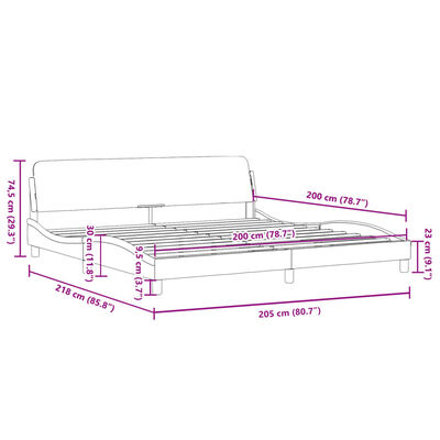 vidaXL Okvir za krevet s uzglavljem bijelo-crni 200x200cm umjetna koža