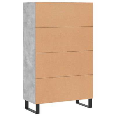 vidaXL Visoka komoda boja betona 69,5 x 31 x 115 cm konstruirano drvo