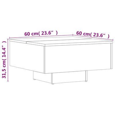 vidaXL Stolić za kavu crni 60 x 60 x 31,5 cm konstruirano drvo