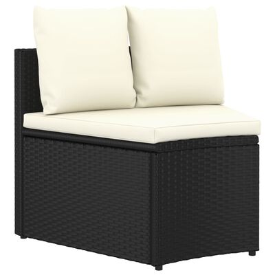 vidaXL 9-dijelni set vrtnih sofa od poliratana s jastucima crni