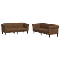 vidaXL 2-dijelni set sofa smeđi baršunasti