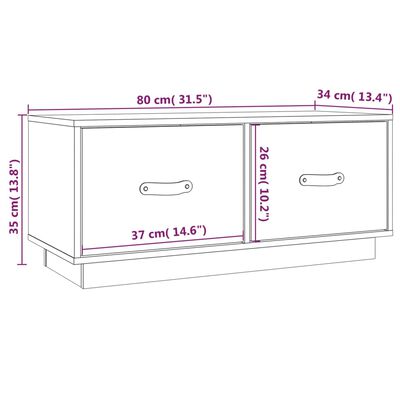 vidaXL TV ormarić 80 x 34 x 35 cm od masivne borovine