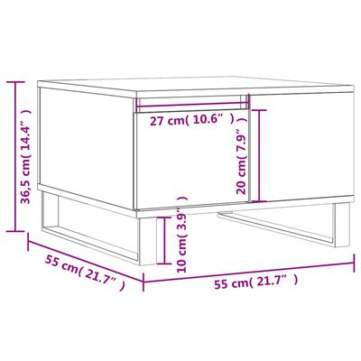 vidaXL Stolić za kavu crni 55 x 55 x 36,5 cm od konstruiranog drva