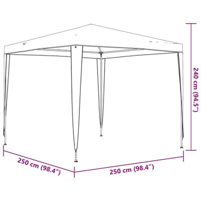 vidaXL Profesionalni šator za zabave 2,5 x 2,5 m zeleni 90 g/m²