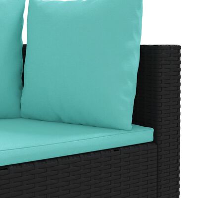 vidaXL 6-dijelni set vrtnih sofa s jastucima crni od poliratana