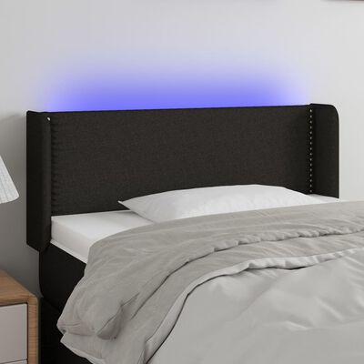 vidaXL LED uzglavlje crno 83x16x78/88 cm od tkanine