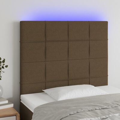 vidaXL LED uzglavlje tamnosmeđe 80x5x118/128 cm od tkanine