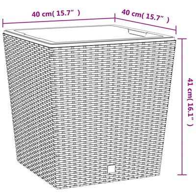 vidaXL Sadilica s uklonjivom unutrašnjosti antracit 37/64 L PP ratan