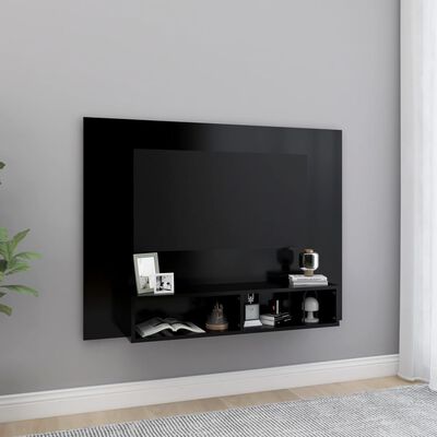 vidaXL Zidni TV ormarić crni 120 x 23,5 x 90 cm konstruirano drvo