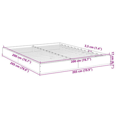 vidaXL Okvir za krevet boja hrasta 200x200 cm od konstruiranog drva