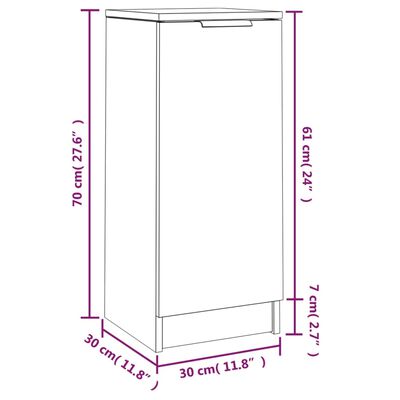 vidaXL Komoda siva boja betona 30 x 30 x 70 cm od konstruiranog drva