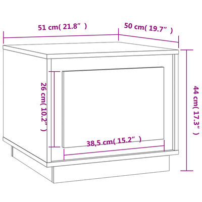 vidaXL Stolić za kavu crni 51x50x44 cm od konstruiranog drva