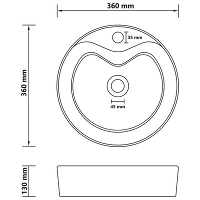 vidaXL Luksuzni umivaonik mat svjetlosivi 36 x 13 cm keramički