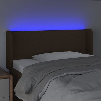 vidaXL LED Uzglavlje tamnosmeđe 103x16x78/88 cm od tkanine