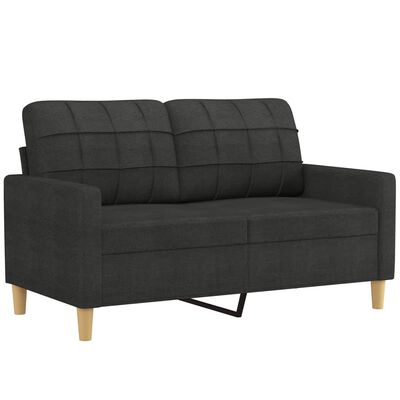 vidaXL 3-dijelni set sofa s jastucima crni od tkanine