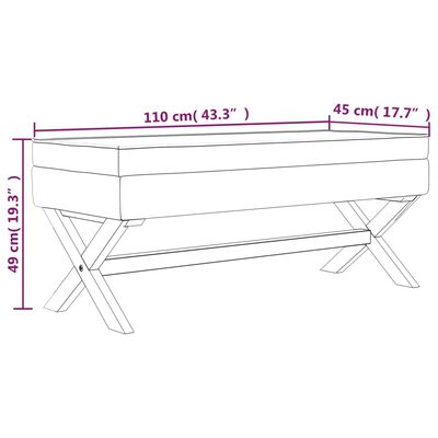 vidaXL Tabure za pohranu plavi 110 x 45 x 49 cm baršunasti