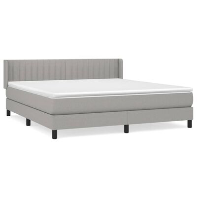 vidaXL Krevet box spring s madracem svjetlosiva 160x200 cm tkanina