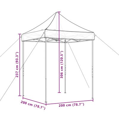 vidaXL Sklopivi prigodni šator za zabave crni 200x200x306 cm