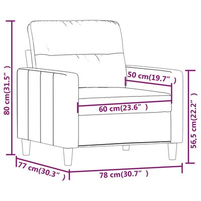 vidaXL Fotelja tamnosiva 60 cm tkanina