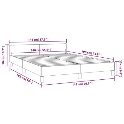 vidaXL Okvir za krevet bez madraca svjetlosivi 140 x 190 cm od tkanine