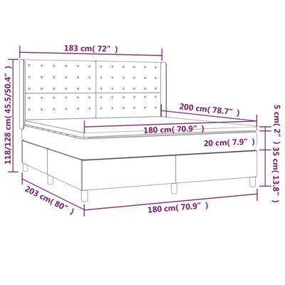 vidaXL Krevet box spring s madracem cappuccino 180x200 cm umjetna koža