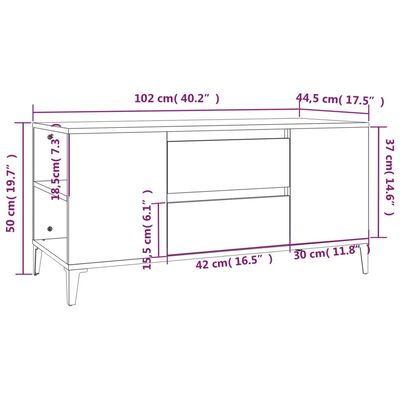 vidaXL TV ormarić boja sivog sonome 102x44,5x50 cm konstruirano drvo