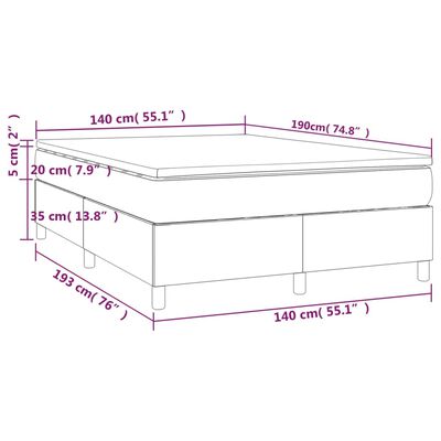 vidaXL Krevet s oprugama i madracem tamnosivi 140x190 cm od tkanine