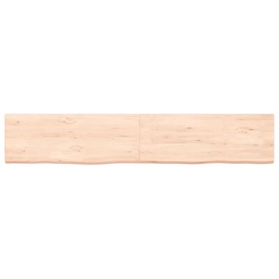 vidaXL Zidna polica 160x30x(2-4) cm neobrađena masivna hrastovina