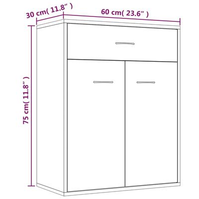 vidaXL Komoda boja dimljenog hrasta 60x30x75 cm od konstruiranog drva