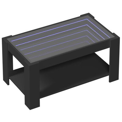 vidaXL Stolić za kavu LED crni 93x53x45 cm od konstruiranog drva