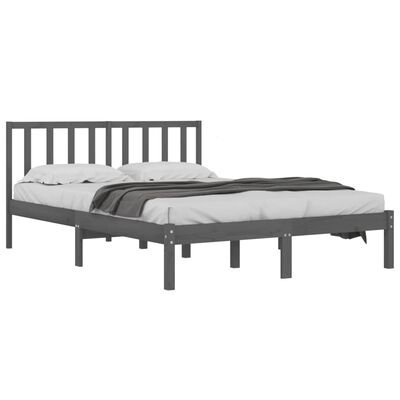 vidaXL Okvir za krevet od borovine sivi 120 x 190 cm mali bračni