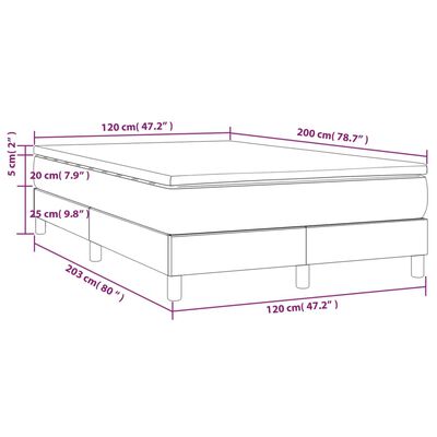 vidaXL Krevet s oprugama i madracem krem 120 x 200 cm od tkanine