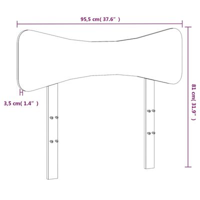 vidaXL Uzglavlje bijelo 90 cm od masivne borovine