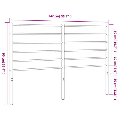 vidaXL Metalno uzglavlje crno 135 cm