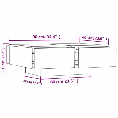 vidaXL Stolić za kavu boja hrasta sonome 90x60x31 cm konstruirano drvo