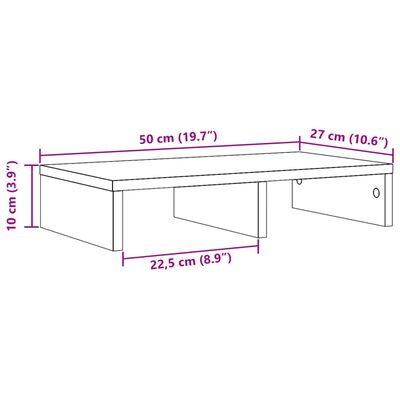 vidaXL Stalak za monitor boja hrasta 50 x 27 x 10 cm konstruirano drvo