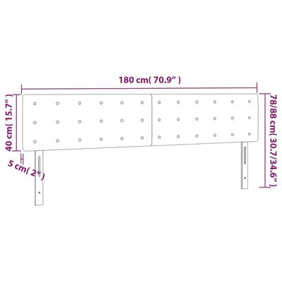 vidaXL LED uzglavlje svjetlosivo 180x5x78/88 cm od tkanine