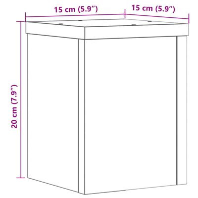 vidaXL Stalci za biljke 2 kom crni 15x15x20 cm konstruirano drvo