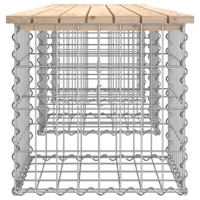 vidaXL Vrtna klupa s gabionskim dizajnom 203x44x42 cm masivna borovina