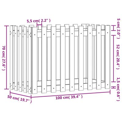 vidaXL Povišena vrtna gredica 100x50x70 cm impregnirana borovina