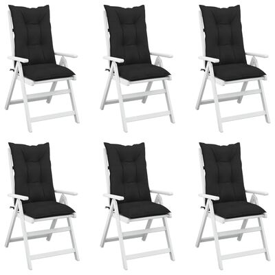 vidaXL Jastuci za vrtne stolice 6 kom crni 120 x 50 x 7 cm od tkanine