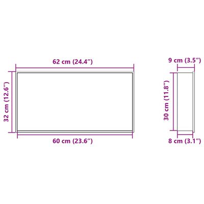 vidaXL Niša za tuš mat bijela 62x32x9 cm nehrđajući čelik