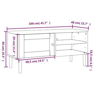 vidaXL TV ormarić SENJA izgled ratana crni 106x40x49 cm od borovine